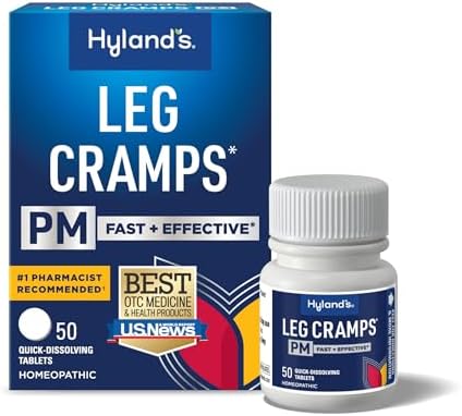 Hyland's Leg Cramps PM, Relief of Nighttime Leg, Calf, and Foot Cramps, 50 Quick-Dissolving Tablets