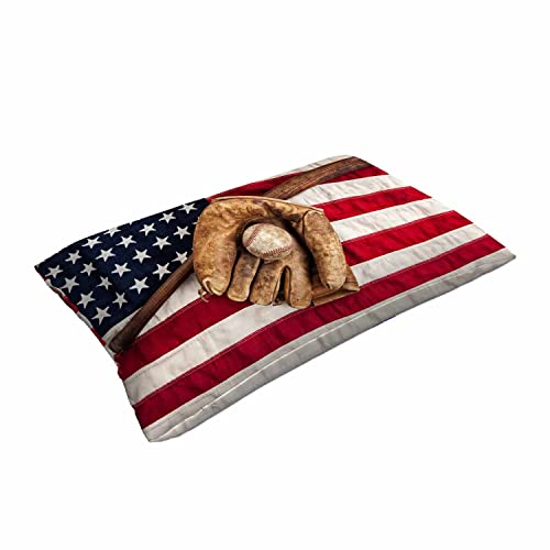 Mugod Baseball and American Flag Throw Pillow Case #TOP5