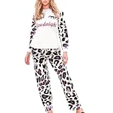 A2Z Ladies Cute 2 Piece Pyjama Set Loungewear Soft Cotton - PJS 154 White Ladies M