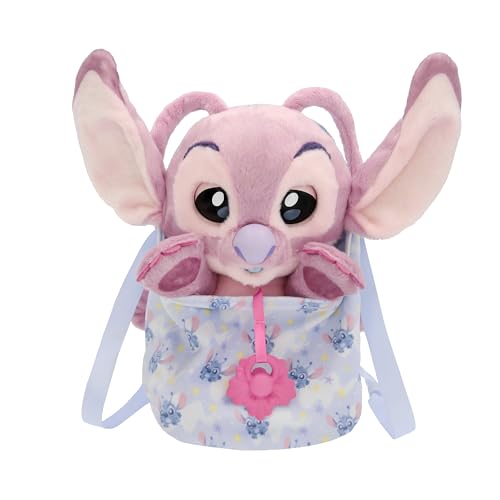 Baby Paws Disney Angel Peluche Interactivo Peluche con Sonidos Que Abre Y Cierra Los Ojos E Incluye Una Bolsa para Llevarlo Contigo Niños y Niñas de 3 Años o Más