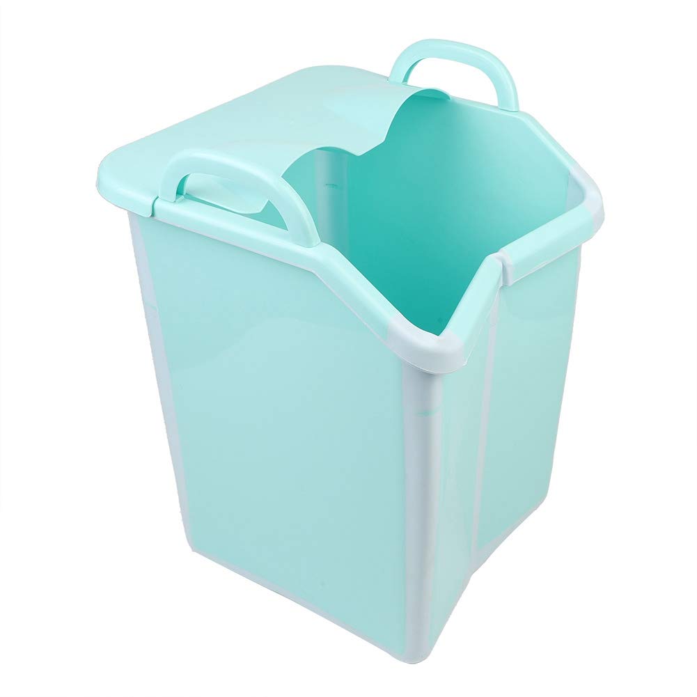 Vasca per pediluvio pieghevole con sfere massaggianti, vasca per pediluvio a immersione profonda, per terapia di rilassamento a casa, design pieghevole portatile, materiale PP (Secchio per pediluvio