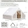 Tenda da campeggio gonfiabile con apertura del camino e lucernario, tenda da esterno per 4-8 persone con pompa ad aria, tenda gonfiabile in tessuto Oxford impermeabile per 4 stagioni, montaggio rapido