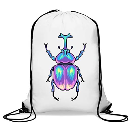 Vaporwave Aesthetic 8Bit Styled Beatle Mochila con cordón Informal Gym Sack