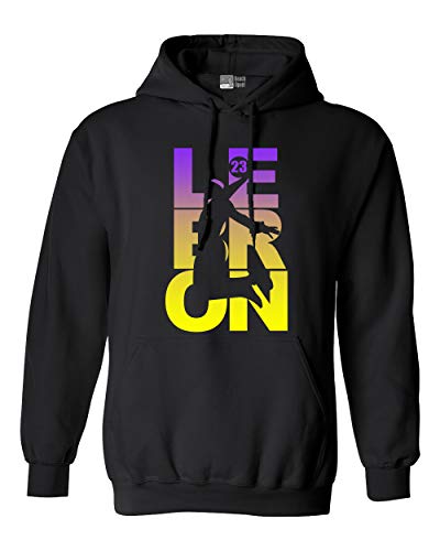L23 23 LA Basketball Sports Fan Wear DT Sweatshirt Hoodie (X Large Black)