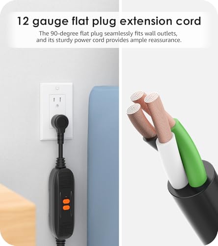 CCCEI 12 Gauge Extensión de Alta Resistencia, GFCI, 8 Tomas, Gris, 6 Pies miniatura 5