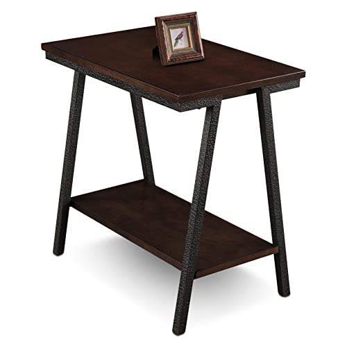 Image of Leick Home Empiria End Table, 15 inch, Walnut, Blackened Bronze