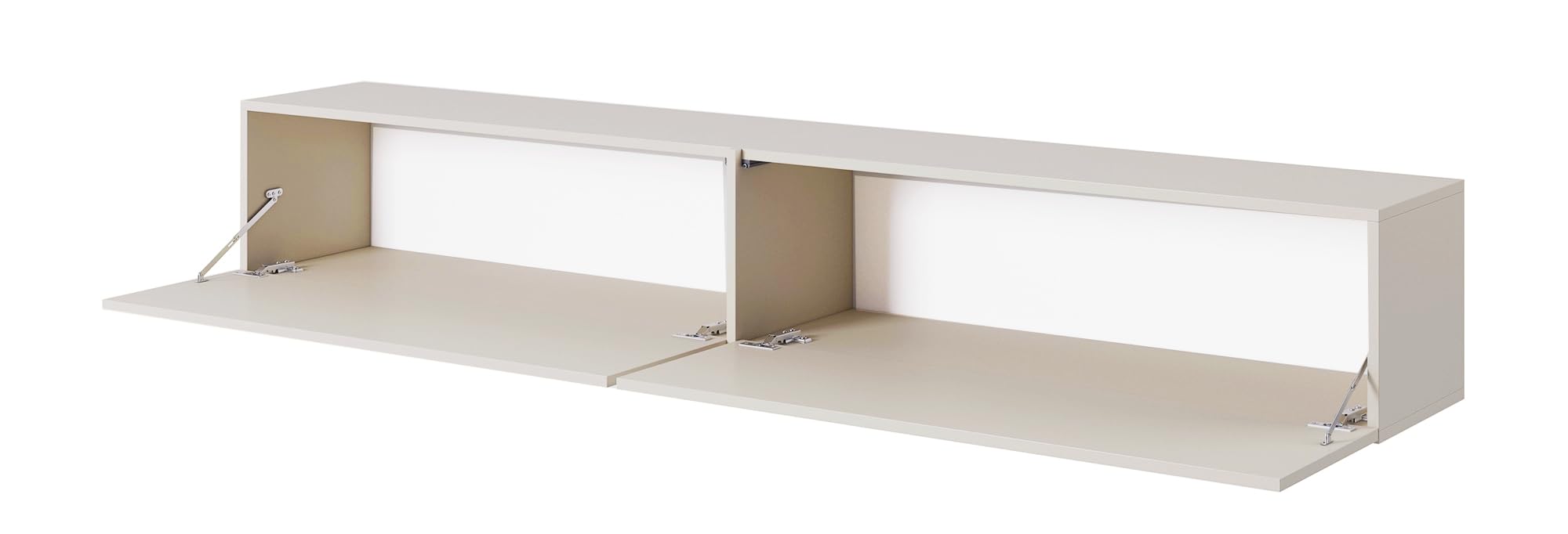 Selsey Meuble TV Armoire De Télévision 200 cm Suspendu Salle De Séjour Chambre À Coucher Gris Beige Bisira