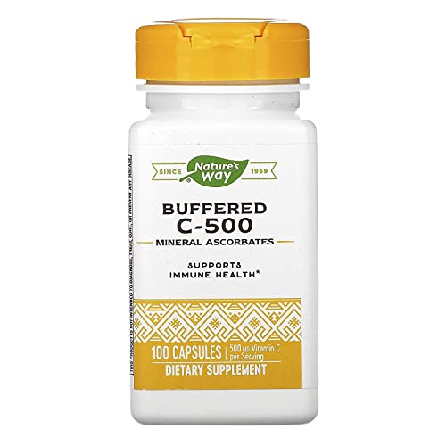 Natures Way Buffered C-500 Immune Health Support* 500 mg Vitamin C per Serving 100 Capsules