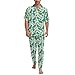 Hawaiian Pajama Sets for Men 2PCS Short Sleeve Pajamas Sets Button Down Loungewear Set Soft Sleepwear Pjs Sets