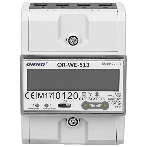ORNO-OR-WE-513-Stromzhler-Hutschiene-3-Phasen-Anzeige-des-Stromverbrauchs-mit-MID-Zertifikat-025A--80A-3-x-230V400V-5060Hz-1000-impkWh
