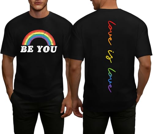Image of Ithalt Pride Tank Top for Women LGBT Rainbow Flag Shirt Love Heart Graphic Tee Lesbian Gay Pride Sleeveless Vest