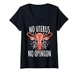 donna no uterus no opinion shirt funny hysterectomy recovery maglietta con collo a v