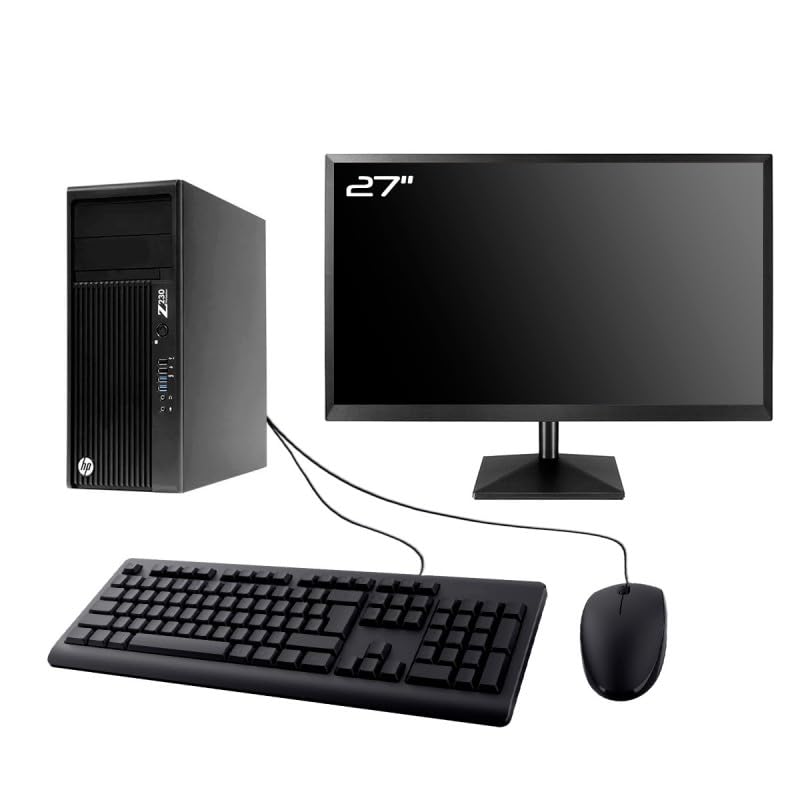 PC Tower Gaming Gamer HP WorkStation Z230 - Intel Core i7-4770 3,4 Ghz (8 MB) - Nvidia RTX 3050 - 32 GB DDR3 - SSD 1 TB - Chiave WiFi USB - Viene fornito con schermo da 27