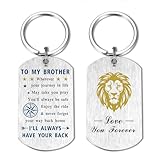 EE&YU to My Brother Gifts - Love and Proud Adult Brother Birthday Graduation Fathers Day Keychain from Sister