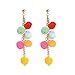 ZRDMN boucles d'oreille dangler oreille goutte pour les femmes de la mode européenne et américaine exagérée en peluche balle-suie chute couleur bijoux boucles d'oreilles goutte d'eau pendentif Stu