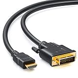 deleyCON 3,0m HDMI na DVI Kabel DVI-D DVI-I High Speed 3D Ready Kabel Adaptera 1080p FULL HD HDTV 3D Projektor Laptop Monitor TV - Czarny