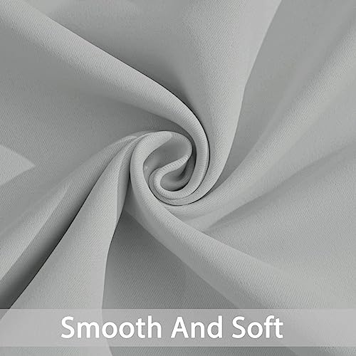 Yakamok Blackout Curtains Room Darkening Thermal Insulated Window Panels,Solid Grommet Top Drapes for Bedroom/Living Room(52Wx90L, Light Grey, 2 Panels)