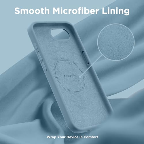 Image of GolbinBox Magnetic for iPhone 17e /16e Case, Silicone Cover, Moon Blue