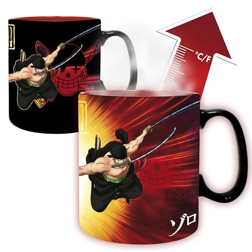 ABYSTYLE Caneca One Piece Zoro & Sanji Heat Change 41 Fl Oz Anime Mangá Drinkware Home & Kitchen Merch Gift