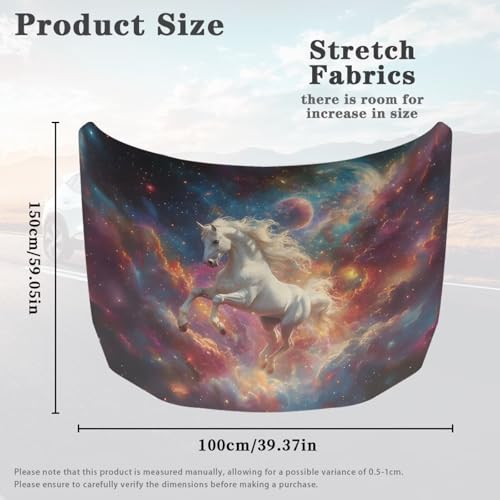 Image of Car Hood Cover Protector Horse Galaxy All-Season Protection for Cars Decor Waterproof Sunproof Car Hood Flag for Most Sedans SUV Trucks Pickup