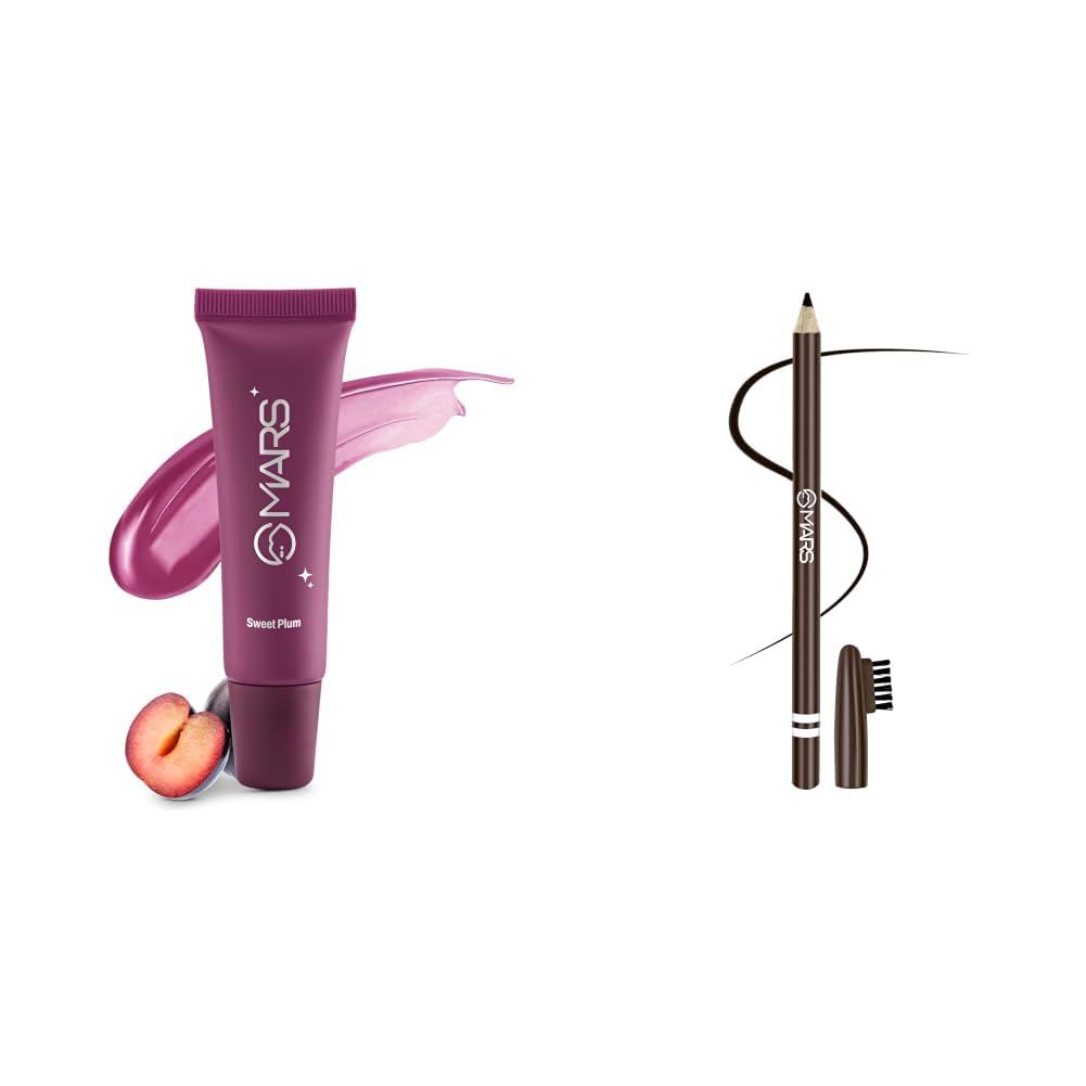 MARS Lippy Top Hydrating Lip Gel 10ml 05-SWEET PLUM MARS Eyebrow Pencil With Spoolie-picture-26