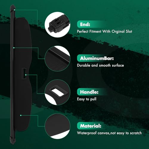 SCITOO Cargo Cover 2019-2024 Fit for Honda Passport 3.5L Upgraded Retractable Rear Trunk Cover with Aluminum PVC&Plastic by SCITOO - Used condition - Image 4
