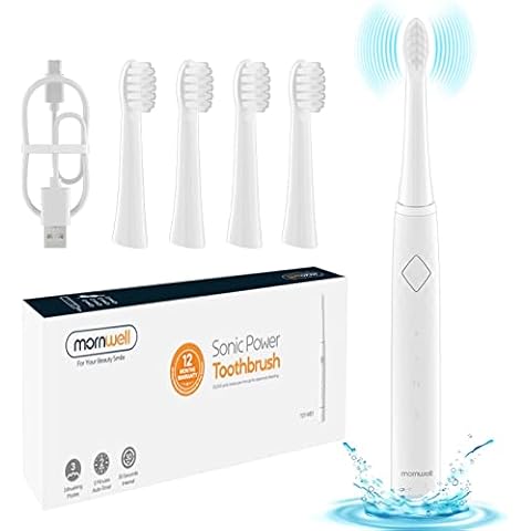 Sonic Electric Toothbrush T27 with 4 Dupont Soft Bristles Brush 3 Modes & Smart Timer Rechargeable Small Electric Toothbrush for Teenagers and Adults and People with Sensitive Teeth Cover