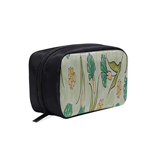 Bolsa de cosméticos de viaje Verde Hermosas flores Clavel Bolsa de cosméticos...