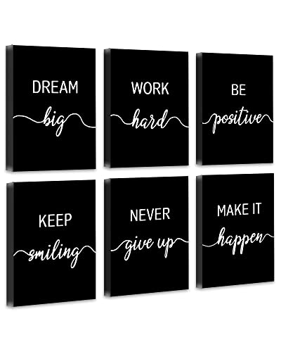 Drsoum Motivational Wall Decor Inspirational Office Wall Art Framed Black Quotes for Living Room...