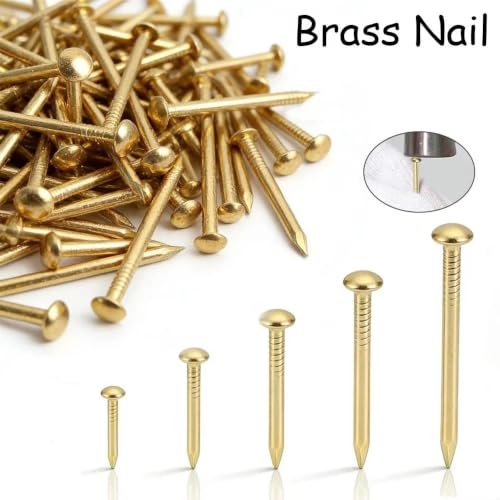 100 pcs Clavos pequeños de latón, cabeza redonda decorativa 1.2/1.5/2 mm para muebles, cajas de joyería y reparación de instrumentos (15 x 1.5 mm, amarillo) miniatura 4