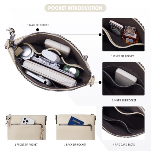 Mittel Damen Umhängetaschen, Crossbody Bags für Frauen mit Verstellbar Abnehmbar Breiter Gurt – Bild 5