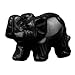 Black obsidian Elephant 1.5 Inches Statue Crafts Natural Stone Carved Figurine Chakra Carving Stones Healing Reiki Free Pouch (Black obsidian)