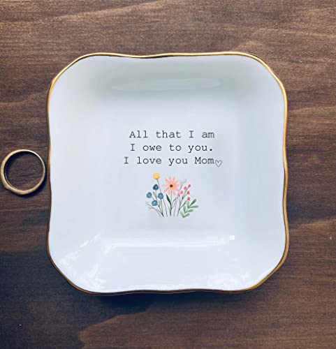 Bat Trang Mother Of The Bride Gift All That I Am I Owe To You Jewelry Dish Gift For Mother Of The Bride Mothers Day Ring Dish Mom Ceramic Jewelry Dish Wedding Gift #TOP3