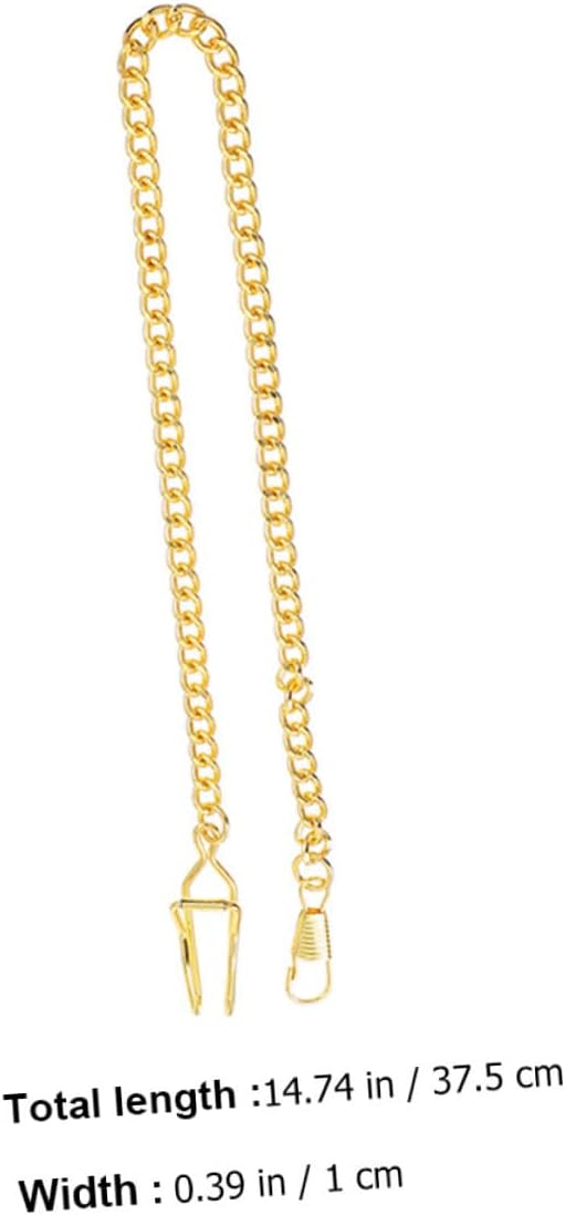 Uonlytech 10 Pcs Vintage Alloy Pocket Watch Chains Multi-use DIY Hanging Chains for Jeans Vests Watches Retro Style Necklace Pendant
