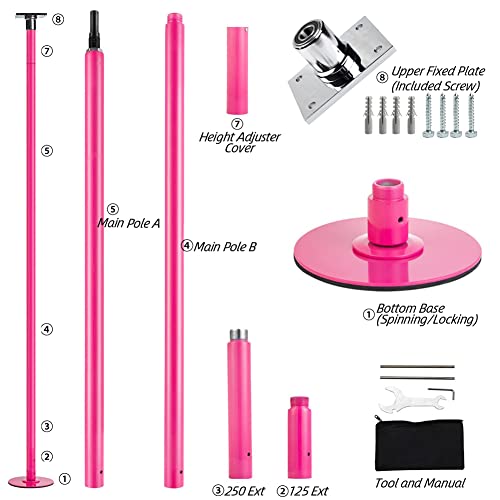 image for PRIORMAN Permanent Dance Pole with Fixed Plate Dancing Pole for Home D