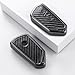 YO&YOYE Carbon Fiber Texture Key Fob Cover Compatible with VW Volkswagen ID3 ID4 MK8 Golf 8 GTI Skoda Octavia 3 Buttons, Zinc Alloy Key Case keychain Shell
