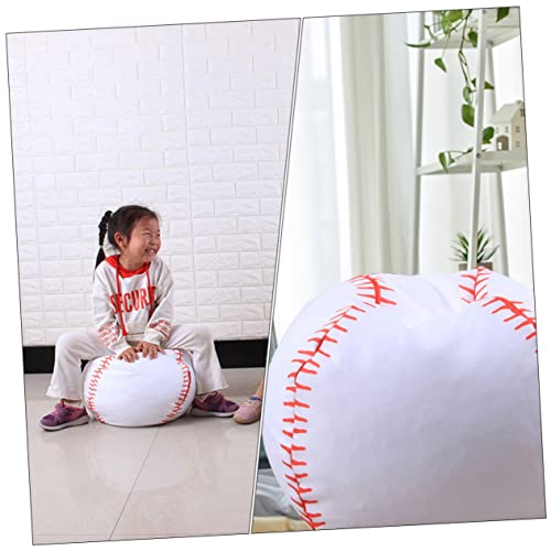 Pouf de rangement baseball en polyester résistant avec fermeture éclair, lot de 2 - 3