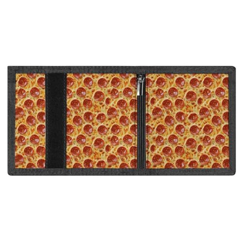 Sausage Pizza Pattern Print Wallet for Men, 8 Credit Card Holder Slim Minimalist Front Pocket Small Mens Bifold Wallets3