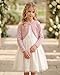 BOLEROSE Girls Long Sleeve Sparkle Cardigan Childrens Kids Bolero Shrug (Baby Pink, 9-10 YRS)