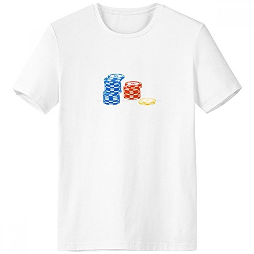 T-shirt blanc Casino Chips pour homme en taille 3XL en coton doux confort