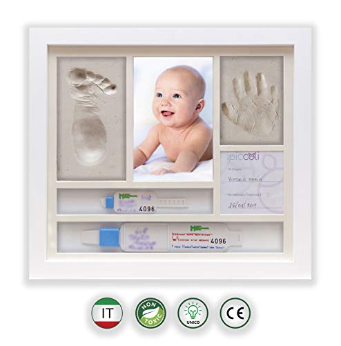 iPiccoli® Marco para huellas de niño y bebé, regalo bautizo y nacimiento, kit completo con Arcilla, porta pulseras de… - Imagen 10