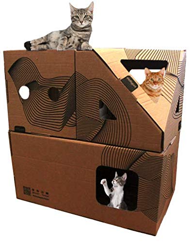 Brinquedo Casa Toca para Gatos Cubo + Retângulo + Poli