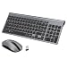 LeadsaiL Tastatur Maus Set Kabellos, Ergonomische Maus und Tastatur, Funk PC Tastatur und Maus, Deutsch QWERTZ-Layout, Leise Tasten und Maustasten, 12 FN-Tasten Für Windows XP/7/8/10, macOS PC, Laptop