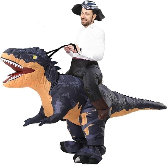 wylksylk Disfraz inflable de dinosaurio T Rex para adulto