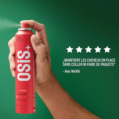 Schwarzkopf Professional OSiS Velvet Laque Cheveux Spray À Effet Cire Définition Douce Brillance Naturelle Formule Non Grasse Non Collante Fixation Légère 200 ml