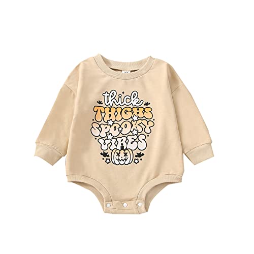 Image of Saliuentm Baby Girl Boy Crewneck Sweatshirt Long Sleeve Romper Oversized Sweater Bodyusuit Pullover Tops Clothes