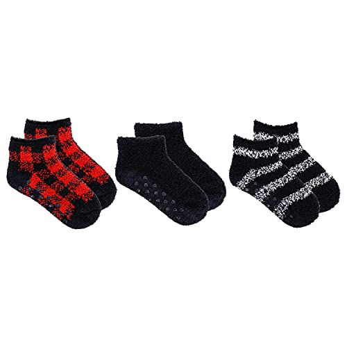 Fruit of the Loom Women's Fuzzy Adult Ankle Socks with Grippers-3 Pair Pack3