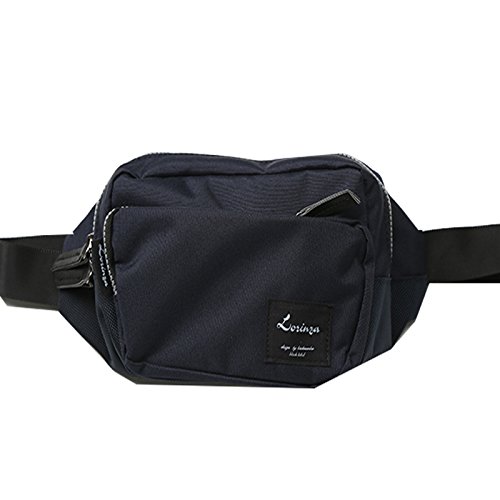 Korea Fashon Men's Pocket Hipsack Cross Bag One Size Navy