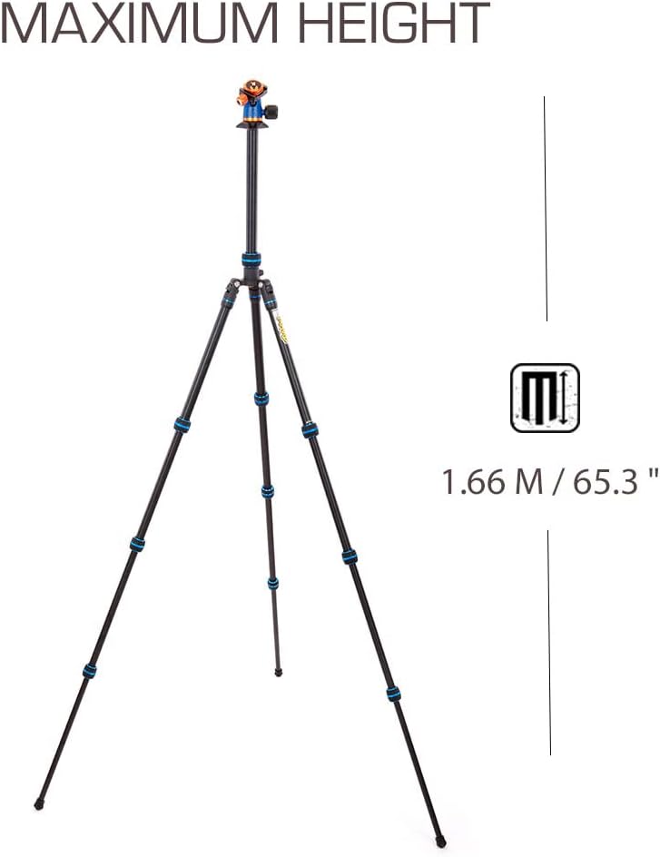 3 Legged Thing Punks Travis 2.0 Magnesium Alloy General Use Tripod - Adjustable, Multi-use Camera Tripod with Three Detachable Legs - Blue/Black (TRAVISBLUE2.0)