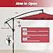 Simple Deluxe 10ft Offset Umbrella Cantilever Patio Hanging Umbrella with Crank & Cross Base Suitable for Garden, Lawn, Red